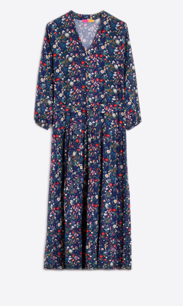 dahlia midi dress DAHLIA EST FLORAL NAVY DRESS 36