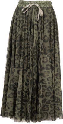 Leopard Tulle Midi Skirt