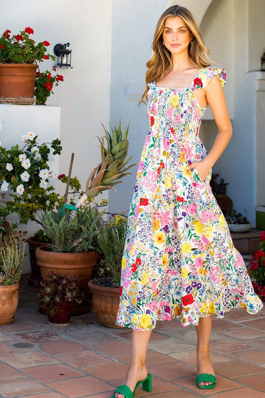 Sofianna Floral Midi Dress