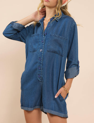 It's Pouring Button Romper