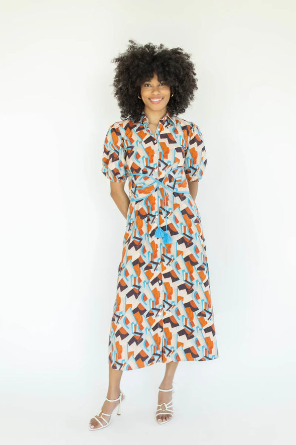 Leila City Scape Midi Dress