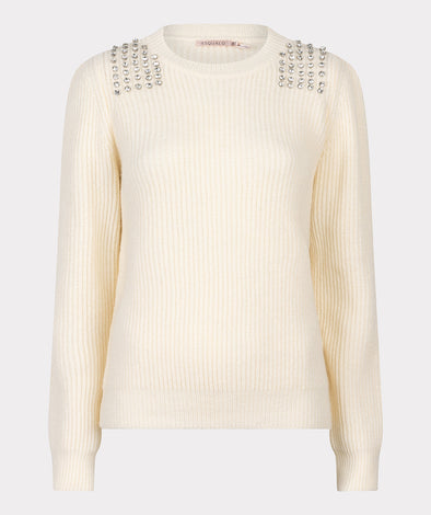 Rhinestone Shoulder Sweater