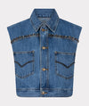 Studded Denim Vest