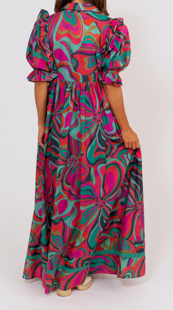 Eileen Ruffle Maxi Dress