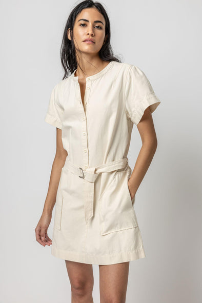 Half Placket Canvas Dress