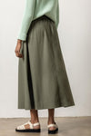 Poplin Buttonfront Skirt