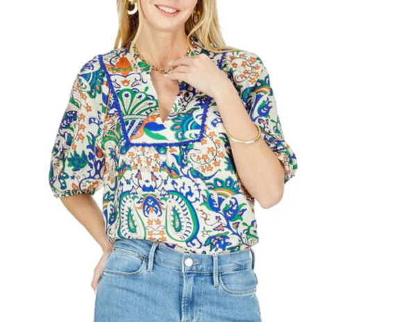 Paisley Yoke Front Top