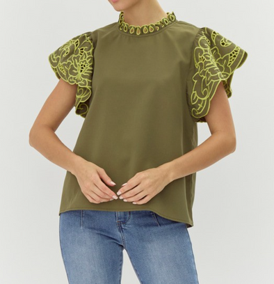 Jodianne Flutter Sleeve Top