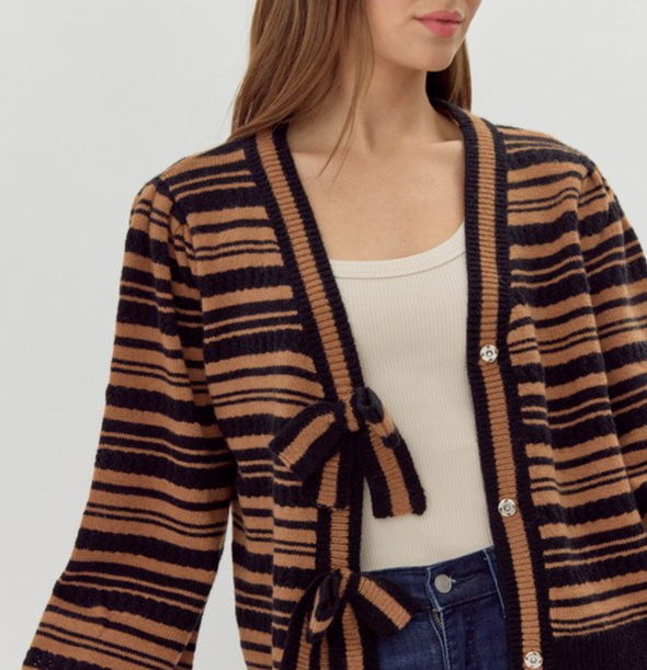 Heather Striped Cardigan