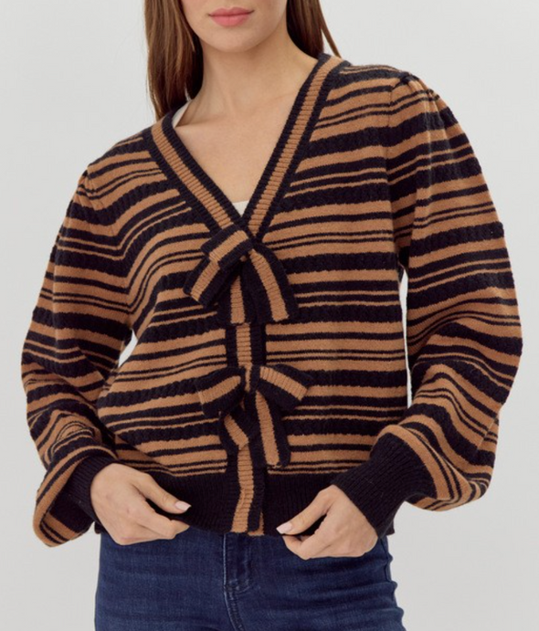 Heather Striped Cardigan