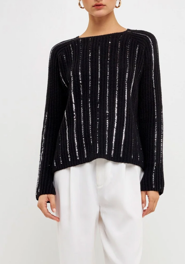 Sequin Stripe Sweater