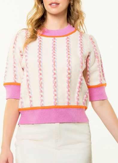 Chain Short Sleeve Sweater Top