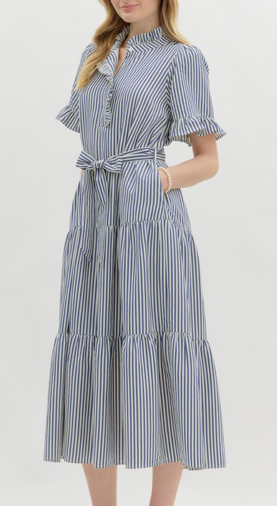 Diidre Striped Midi Dress