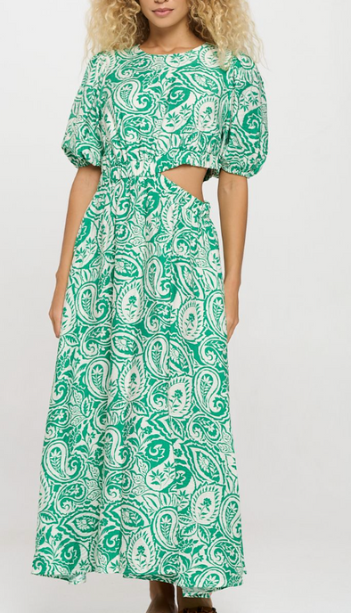 Verdant Paisley Maxi Dress