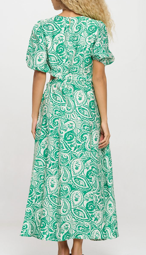 Verdant Paisley Maxi Dress