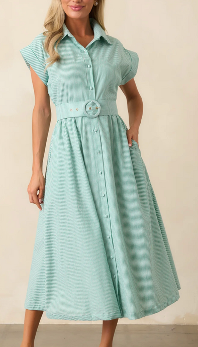 Gia Belted Midi Dress