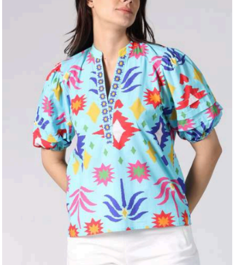 Raya Aqua Ikat Top