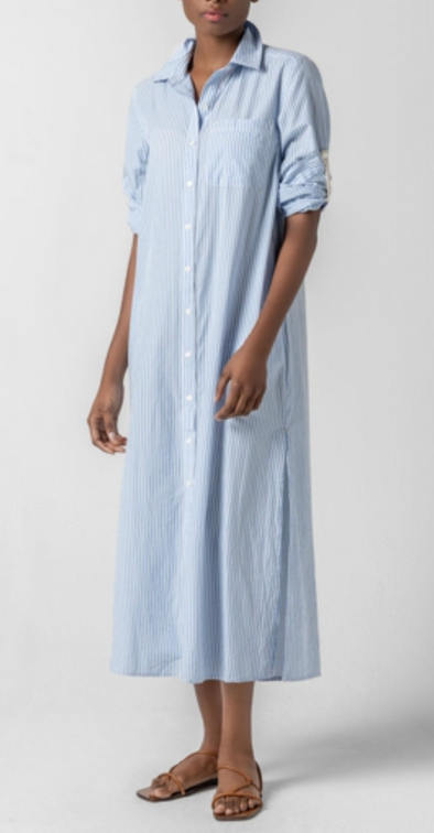 Striped Maxi Shirt Dress