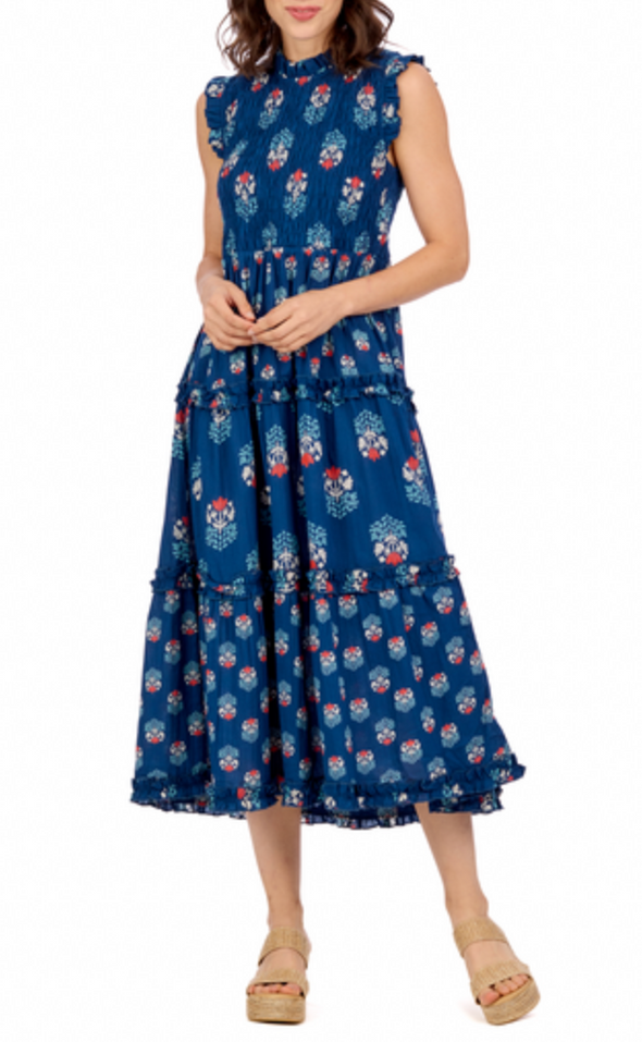 Ward Smocked Midi Dress