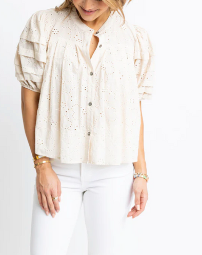 Eyelet Puff Sleeve Top