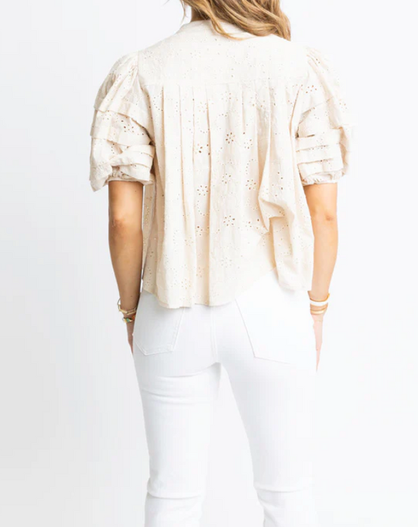 Eyelet Puff Sleeve Top