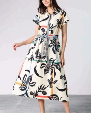 Rylie Striped Florals Dress