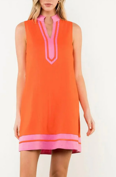 Contrast Collar Dress