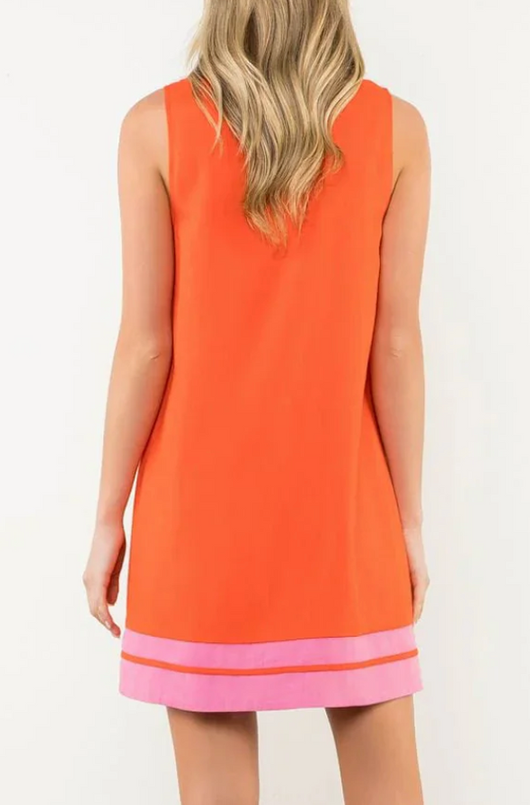 Contrast Collar Dress