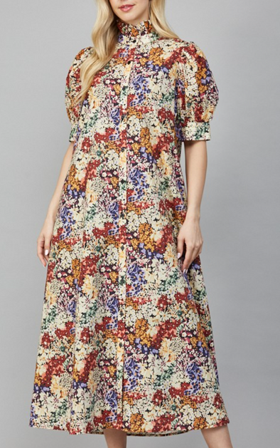 Soffi Lynn Stand Collar Maxi Dress
