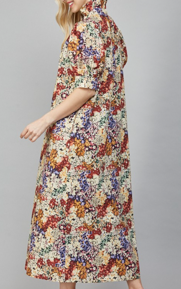 Soffi Lynn Stand Collar Maxi Dress