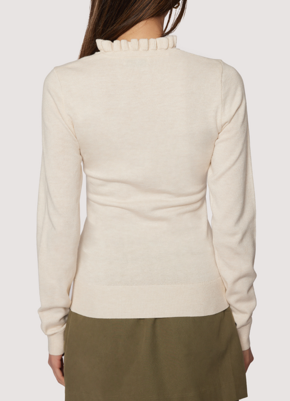 Elena Ruffled Mockneck Sweater