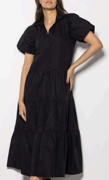 Clara Black Midi Dress