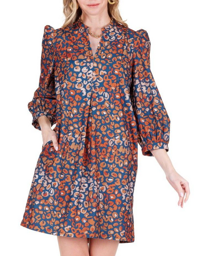 Fall Leopard Corduroy Dress