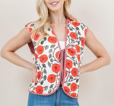 Floral Tie Vest