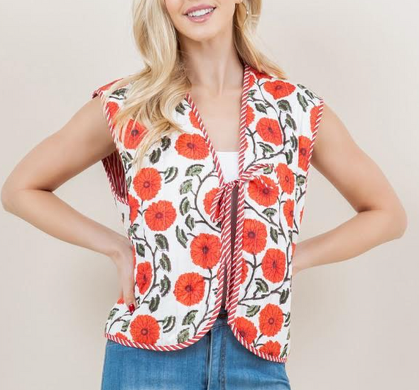 Floral Tie Vest