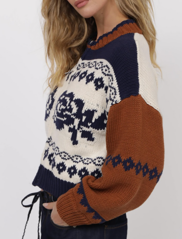 Sweet Rose Zip Sweater