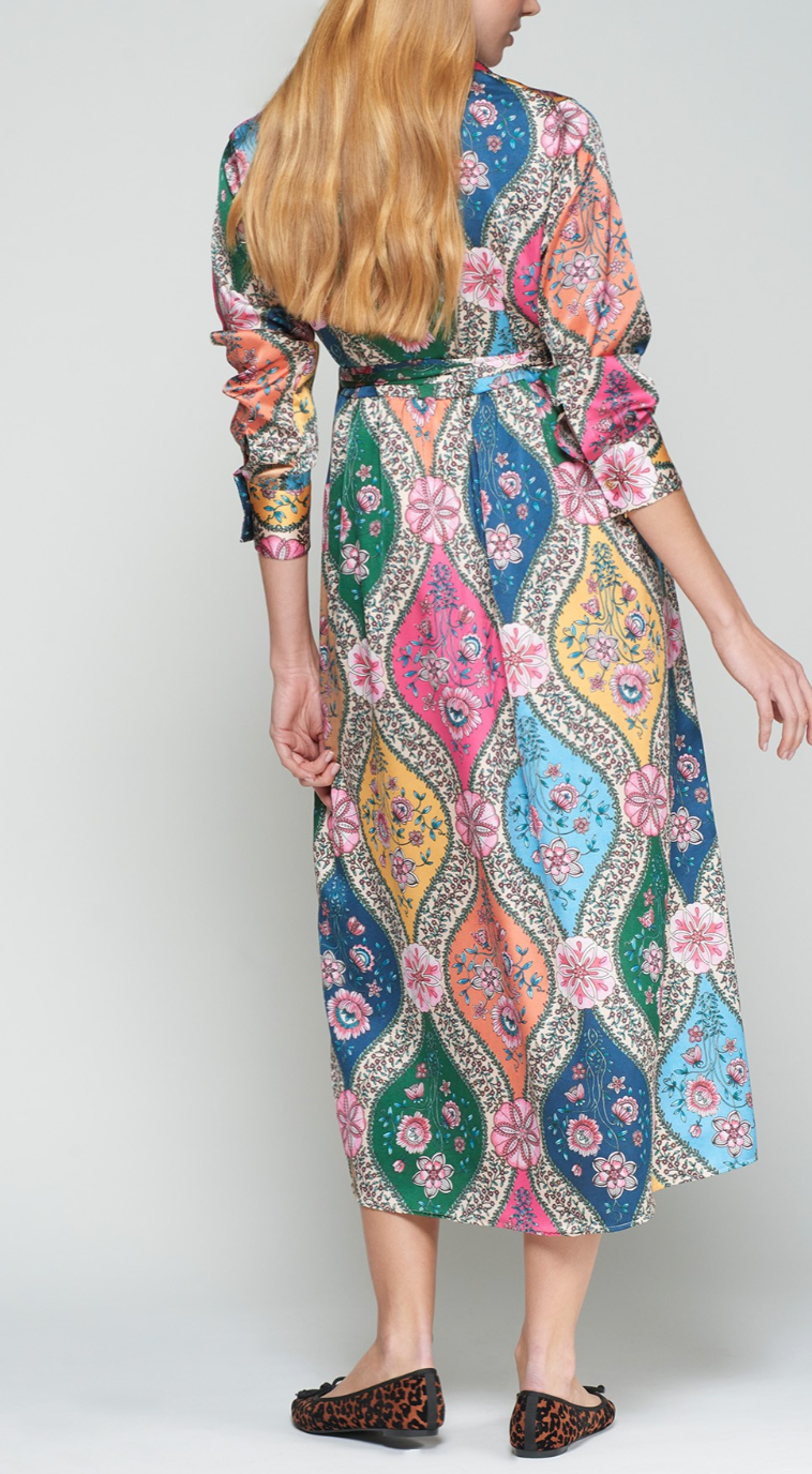 Amira Dress with Multicolor Floral Print 40 Amira Dress with Multicolor Floral Print 40