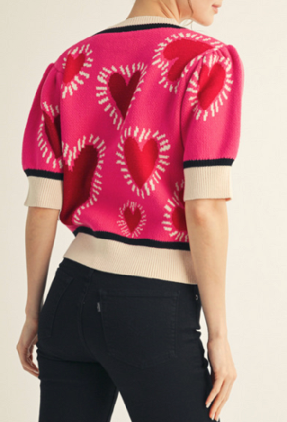 Gracie Hearts SS Sweater