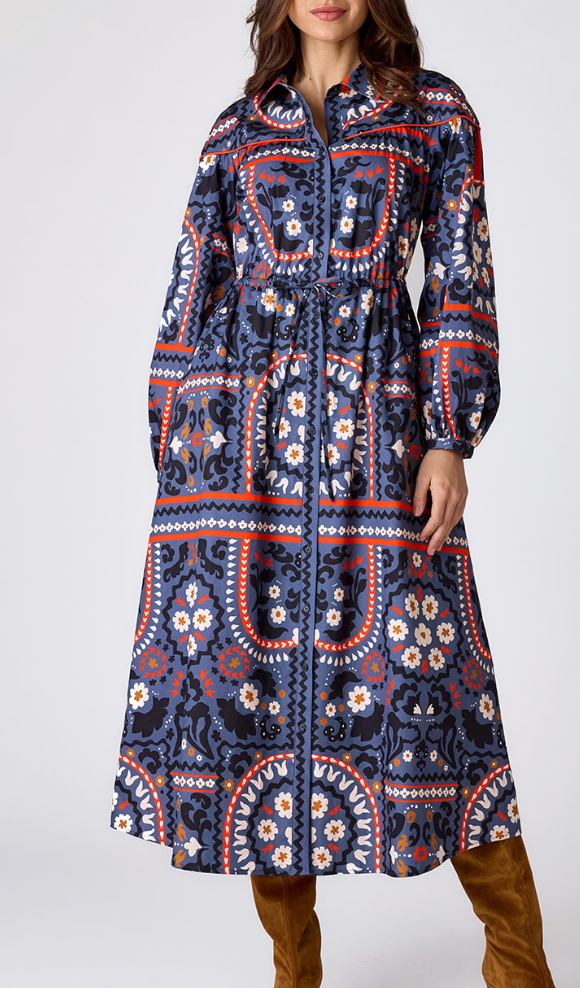 Lucille Western Midi Dress