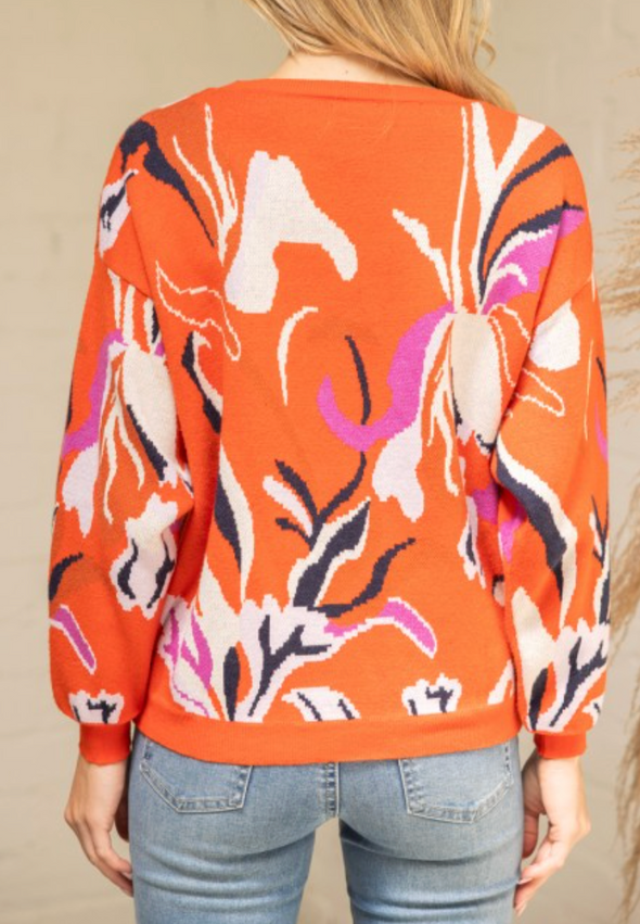 Rizzy Abstract Floral Sweater