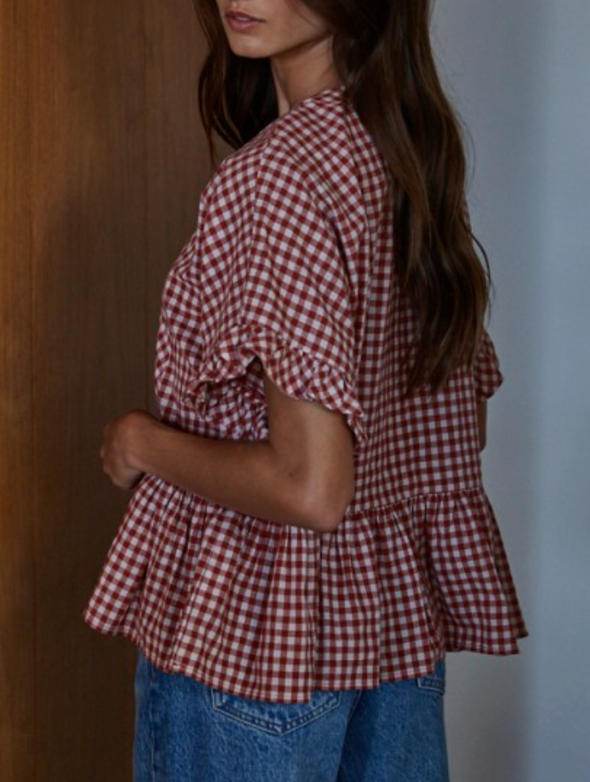 Sayler Gingham Top