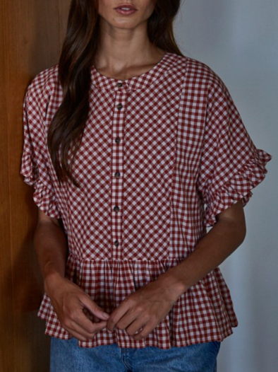 Sayler Gingham Top