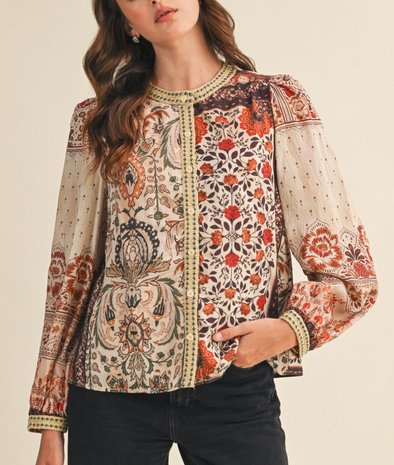 Cecilee Patterned Top