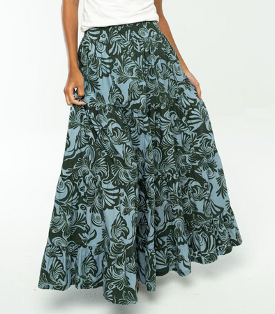 Savannah Green Maxi Skirt