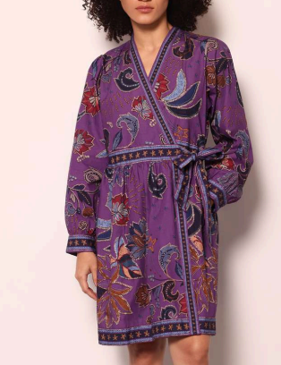 Purple Sparkle Cara Wrap Dress