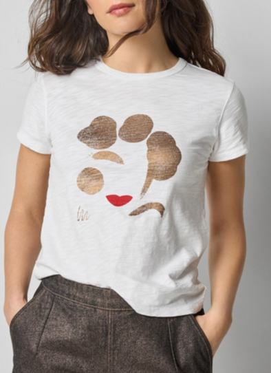 Metallic Printed Slub Tee