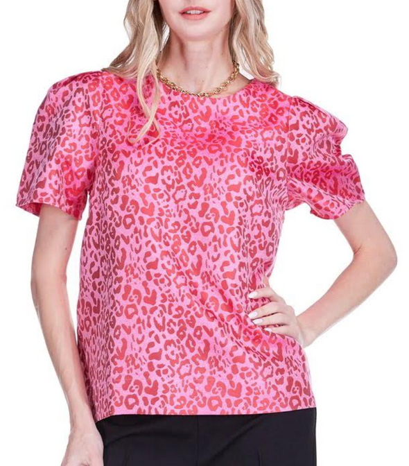 Berry Leopard SS Top