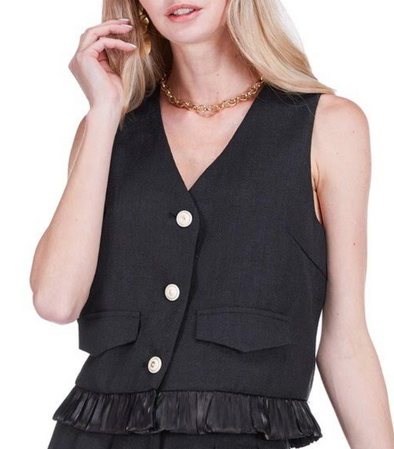 Ruffles Hem Vest