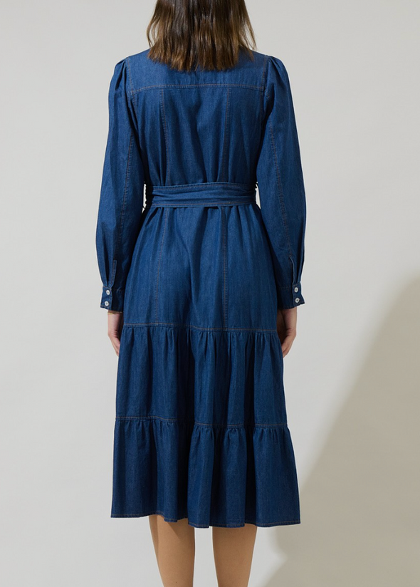 Skylah Denim Midi Dress