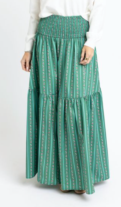 Cavia Floral Stripe Maxi Skirt